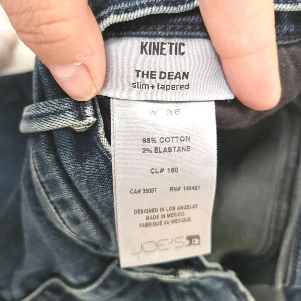 Joe's Jeans Kinetic The Dean Slim Tapered Denim Blue Jeans 36X34‎ Stretch Casual